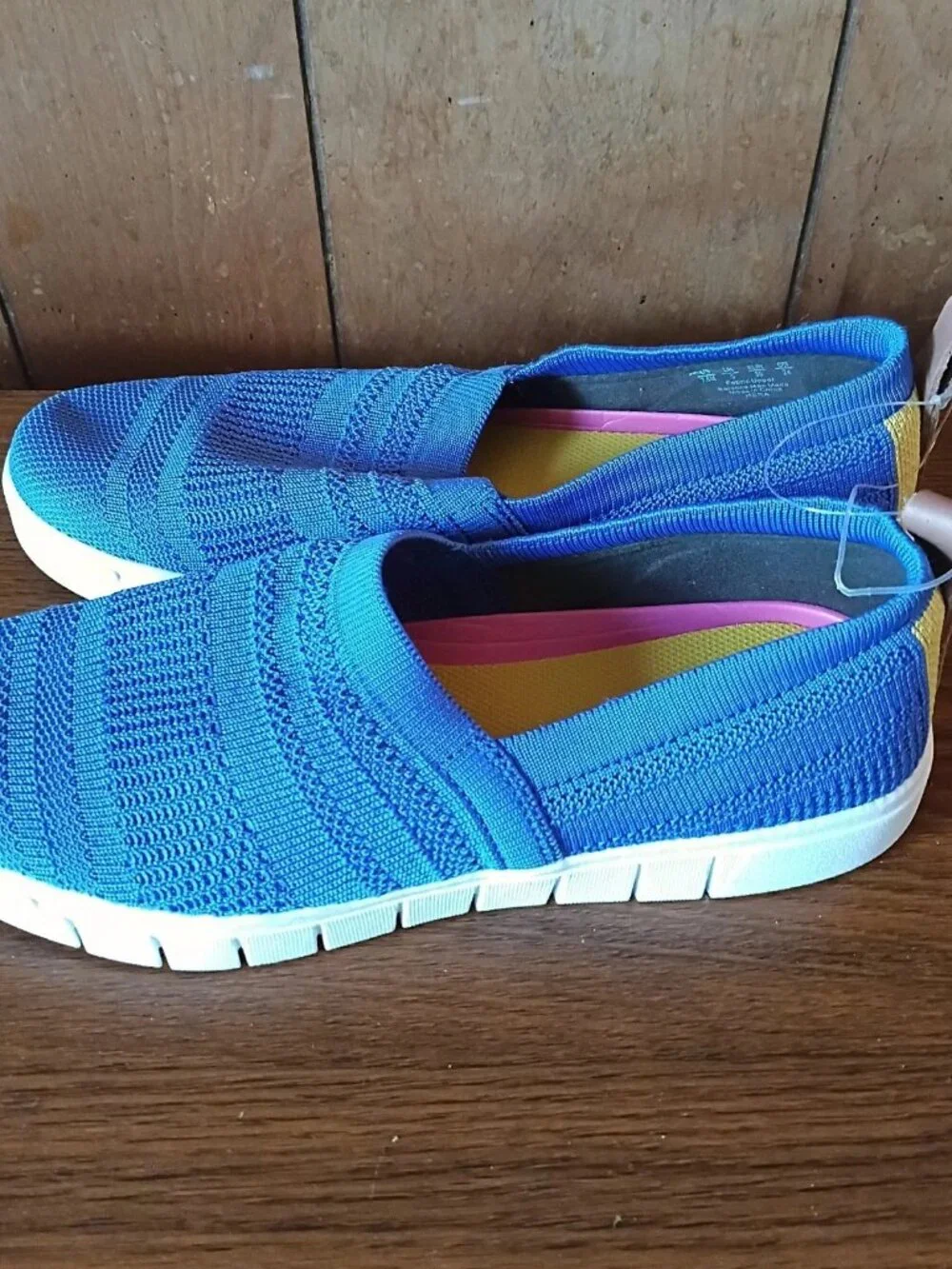 Ryka Women's Slip On Walking Shoes Blue Knit Sneakers Size 7.5 New Lightweight